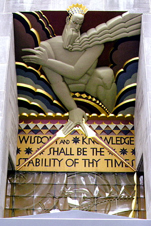 Wisdom and Knowledge Shall Be the Stability of Thy Times, sculpted by Lee Lawrie